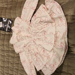 Nwt Caroline Bosmans CRLNBSMNS Tolder Girl Dress sz 2 white pink double skirt